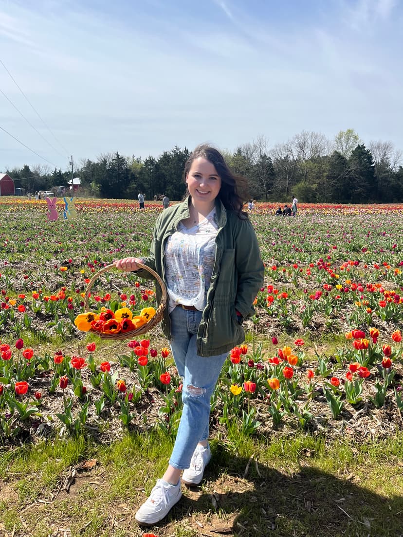 Avery with Flowers